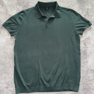 Massimo Dutti Men's Green Cotton Polo Shirt/ T-shirt/ short sleeve